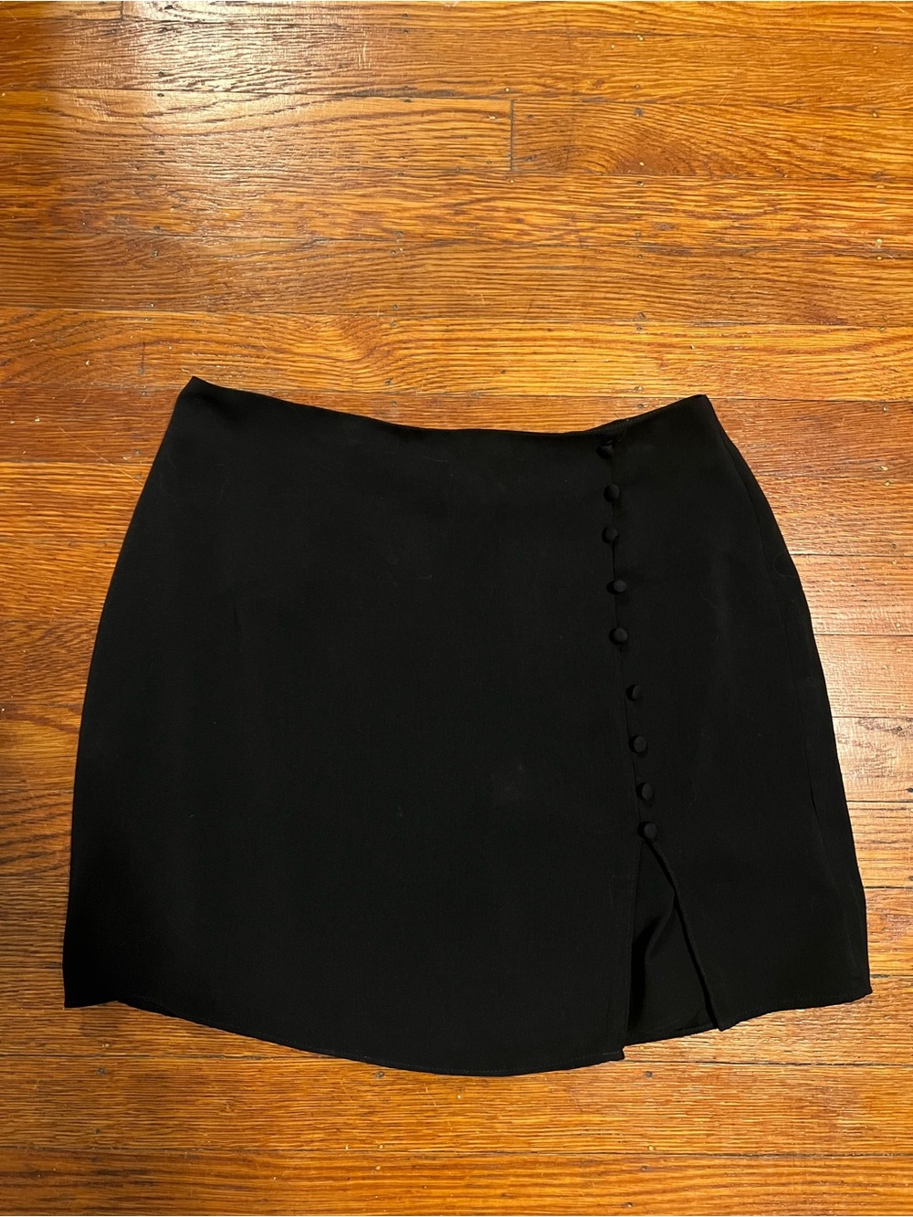 Naked Zebra Black Button-Front Mini Skirt